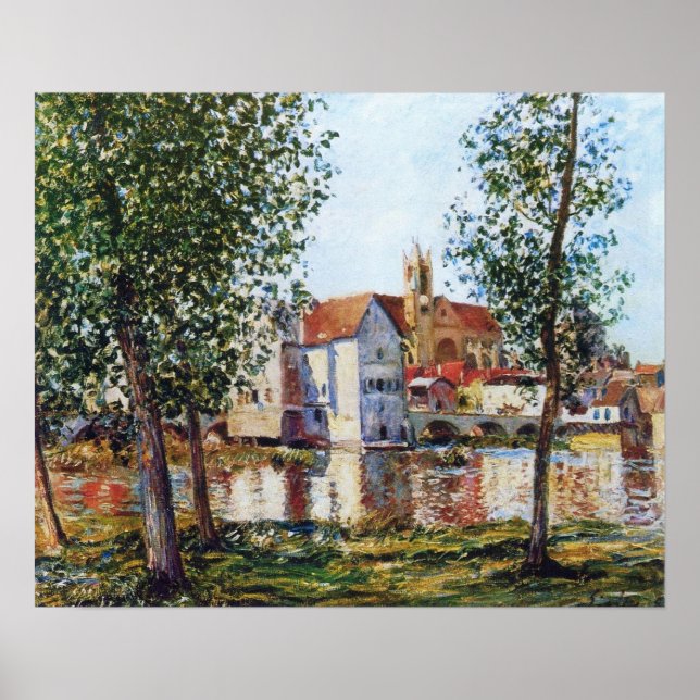 Póster Sisley - Moret-Sur-Loing En La Mañana Del Sol 1888 (Frente)