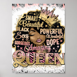 Póster Sista africana reina negra Melanin mujer sistas di