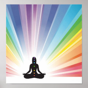 Póster sistema chakra yoga yogi aura ohm chi energy