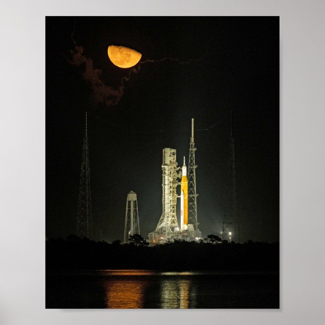 Póster Sistema de lanzamiento espacial de la NASA Rocket  (Frente)