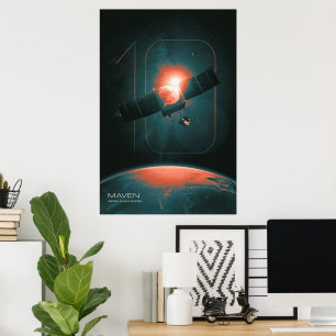 Póster Sistema solar, 10 años del satélite Maven Mars