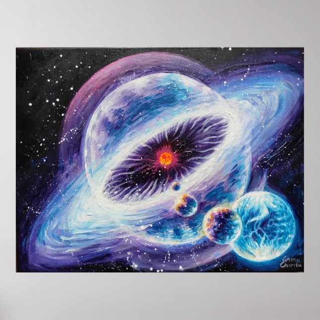 Póster Sistema solar con heliosfera (Frente)