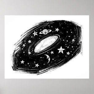 Póster Sistema solar Dibujo de niños celestes