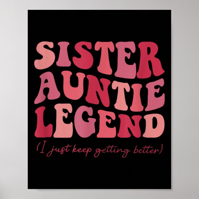 Póster Sister Auntie Legend Groovy Funny Cool Aunties Clu (Frente)