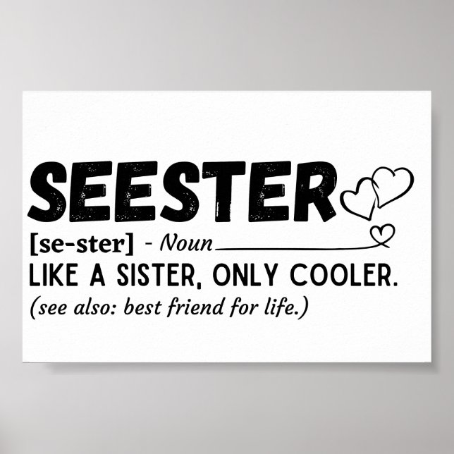 Póster Sister Funny Seester definition (Frente)