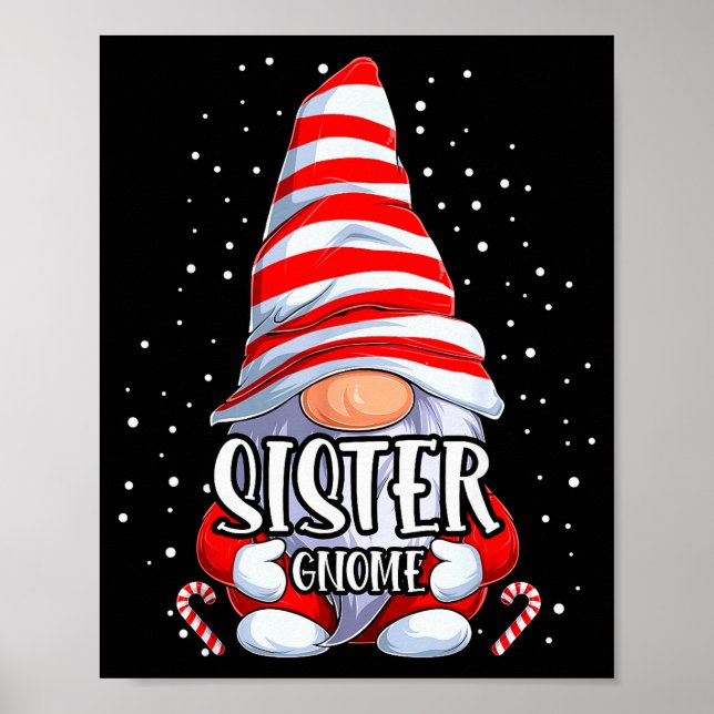 Póster Sister Gnome Christmas Pajamas Matching Family Gro (Frente)