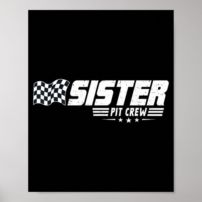 Póster Sister T Crew Race Car Birthday Family Racing  (Frente)