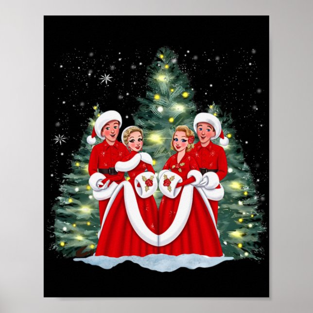 Póster Sisters White Christmas Movie 1954 Xmas Snow Holid (Frente)