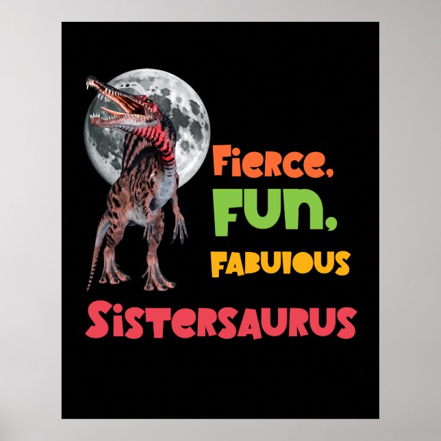 Póster Sistersaurus Equipo de Dinos Hermanas Parejas Dise (Frente)
