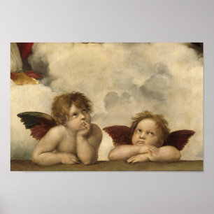 Póster Sistine Madonna Angels por Raphael