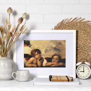 Póster Sistine Madonna Angels por Raphael Sanzio