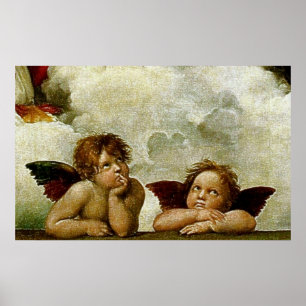 Póster "Sistine Madonna" de Raphael (alrededor de 1513) (