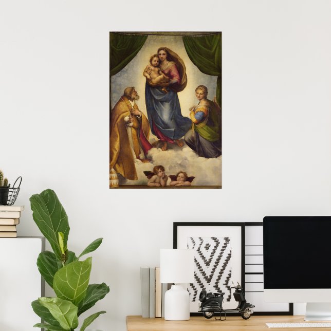 Póster Sistine Madonna por Rapahel (Oficina en casa)