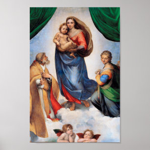 Póster Sistine Madonna, Raphael