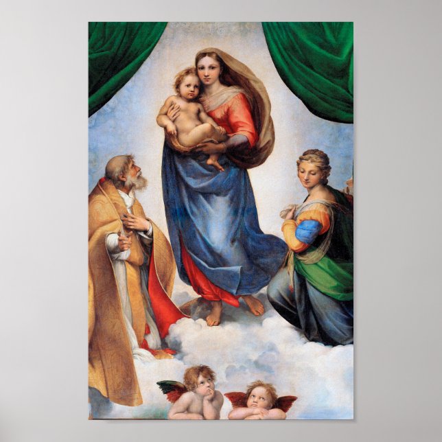 Póster Sistine Madonna, Raphael (Frente)