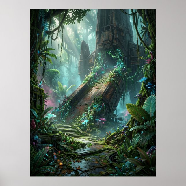 Póster Sitio de Aterrizaje de las Ruinas de la Jungla Ali (Frente)