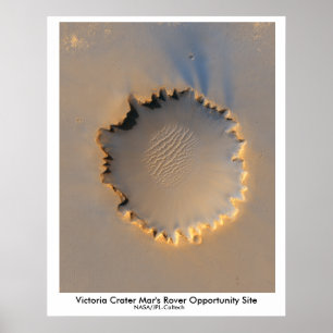 Póster Sitio de aterrizaje de Rover Mar del cráter Victor