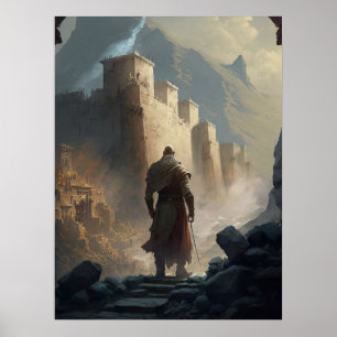 Póster Sitio de la ciudad de montaña