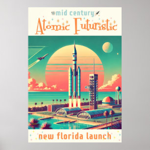 Póster Sitio de lanzamiento de la nueva Florida futurista