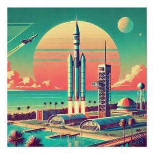 Póster Sitio de lanzamiento de la nueva Florida futurista