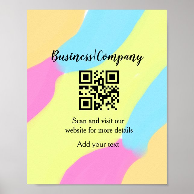 Póster Sitio web simple de la empresa de negocios código  (Frente)