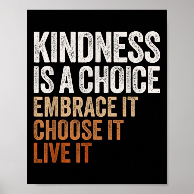 Póster Sitive Message Retro Kindness Vintage Motivational (Frente)