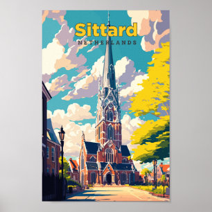 Póster Sittard Netherlands Travel Art Vintage