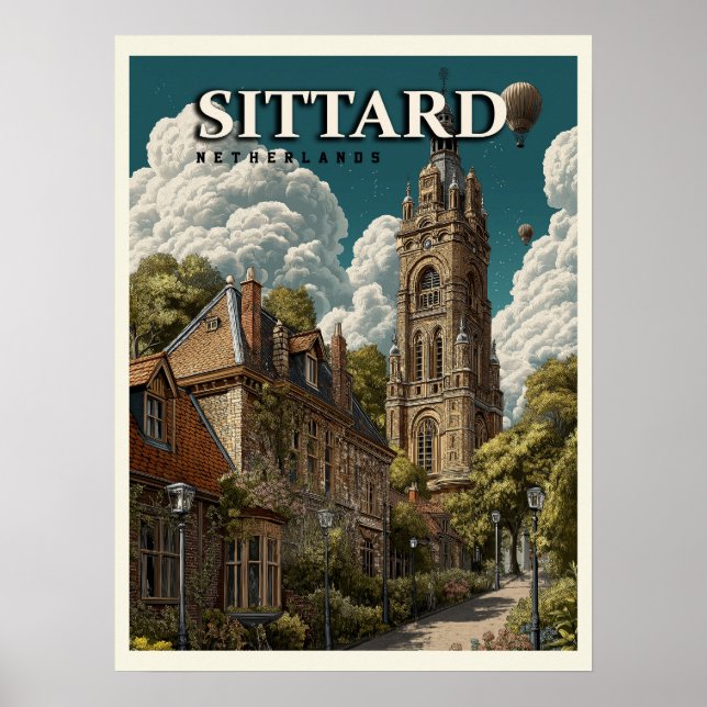 Póster Sittard Países Bajos Vintage Travel (Frente)