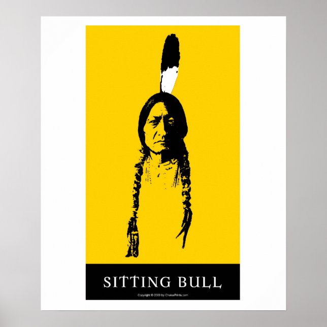 Póster Sitting Bull en amarillo (Frente)