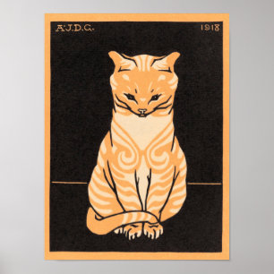 Póster Sitting Cat (1918) por Julie de Graag (1877-1924)