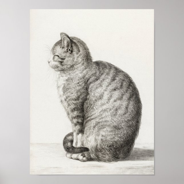 Póster "Sitting cat" por Jean Bernard poster (Frente)