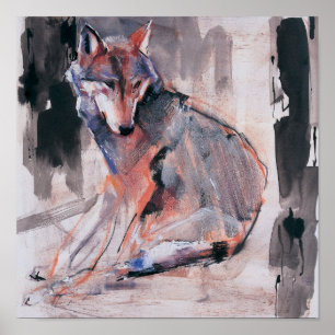 Póster Sitting Wolf 2000