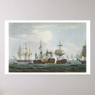 Póster Situation of HMS Temeraire at The Battle of Trafal