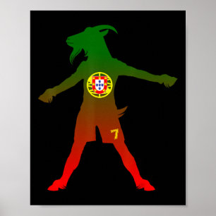 Póster Siuuu Cabra Real Bandera de Portugal Fútbol Hombre