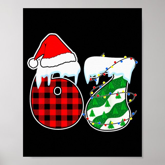 Póster Six Seven 67 Meme Christmas Lights Santa Hat Ugly  (Frente)