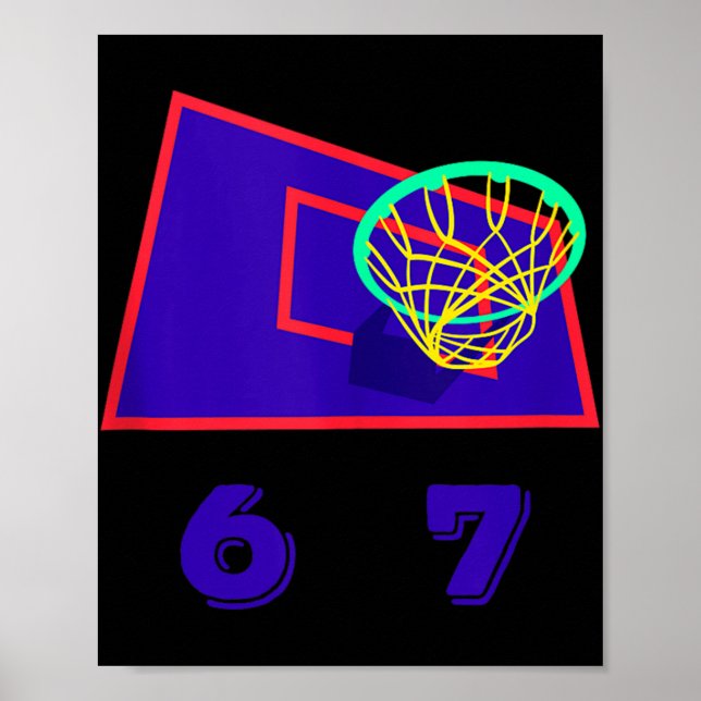 Póster Six Seven 6 7 Basketball Meme Hoop Design Tank Top (Frente)