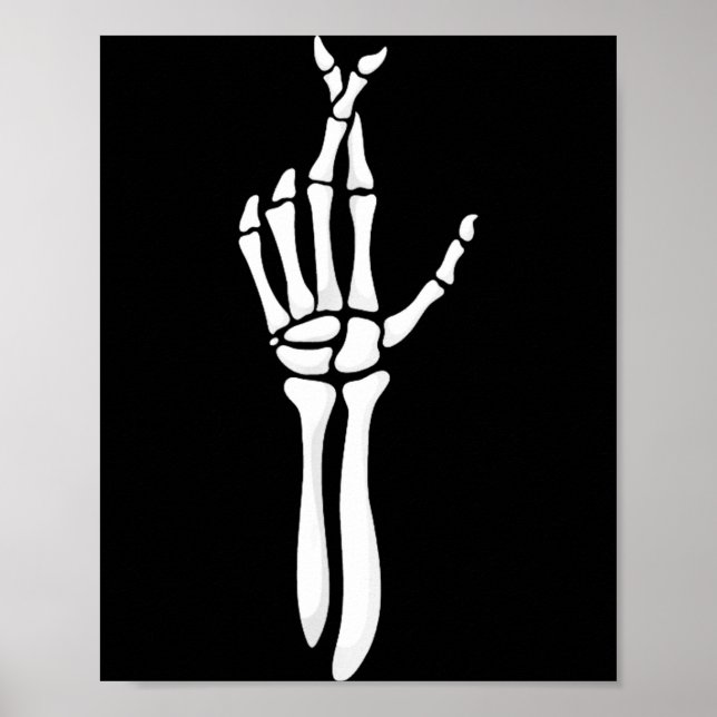 Póster Six Seven 6 7 Meme Funny Skeleton Hands Sign Let's (Frente)