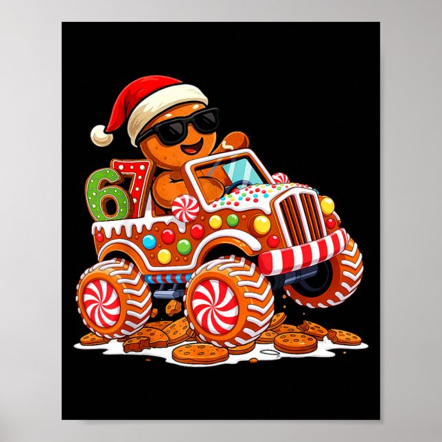 Póster Six Seven 6 7 Monster Truck Gingerbread Man Christ (Frente)