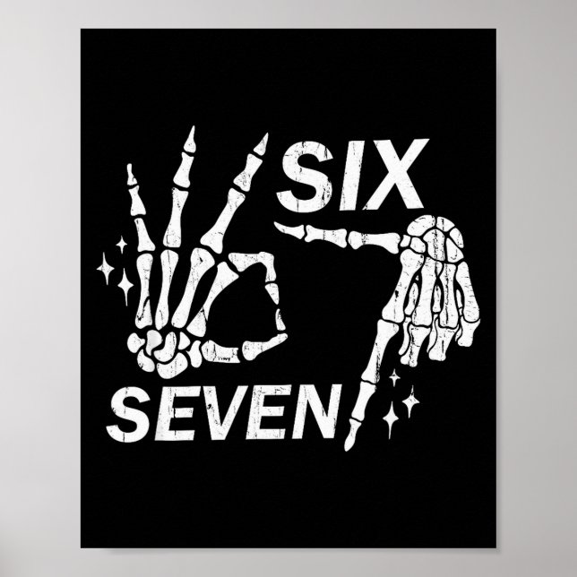 Póster Six Seven 6 7, Skeleton Hands, Soky Skull  (Frente)