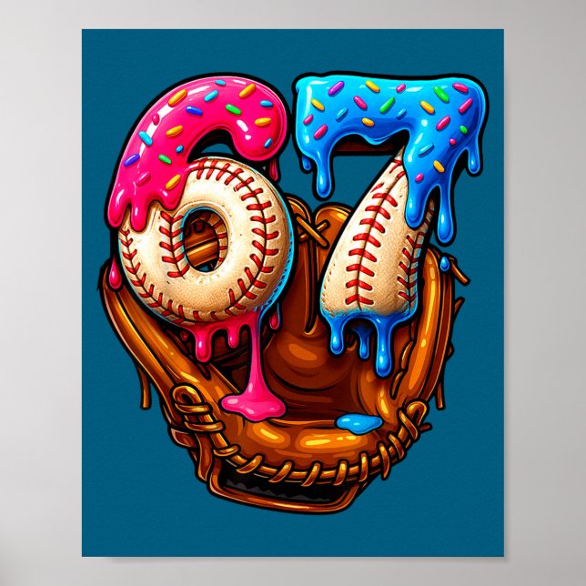 Póster Six Seven Baseball Candy Drip 6-7 Meme  (Frente)
