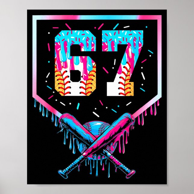 Póster Six Seven Baseball Ice Cream Drip Cool 67 Gen Alph (Frente)