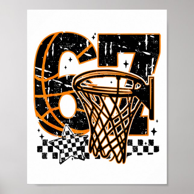 Póster Six Seven Basketball, Funny 67 Basketball, Retro G (Frente)