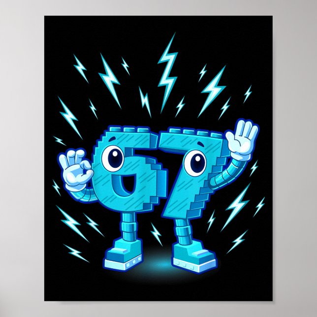 Póster Six seven brainrot 6-7 design  (Frente)