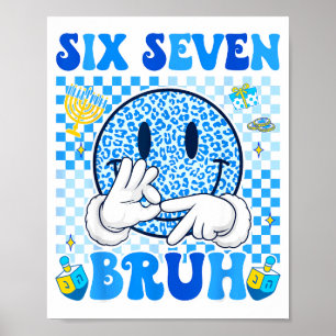 Póster Six Seven Bruh 67 Meme Hanukkah Luces Jewi-shirt