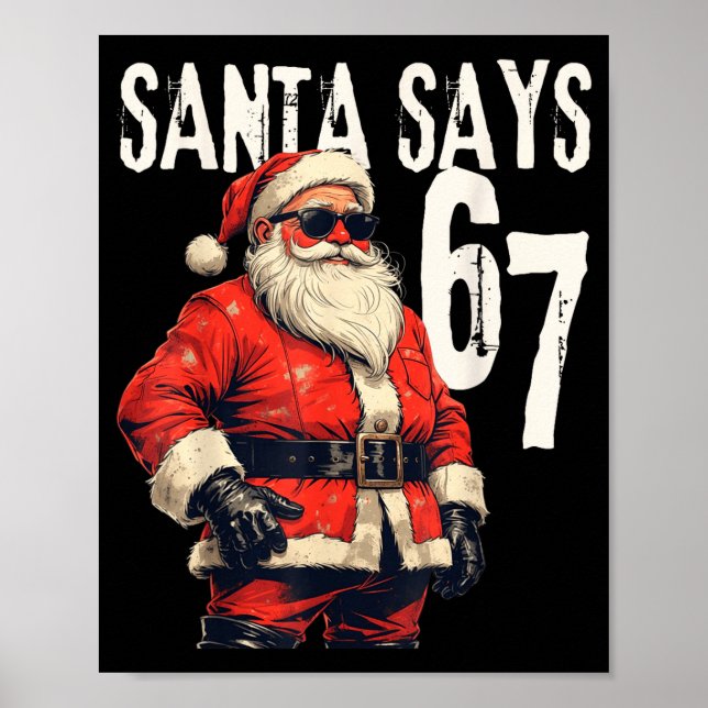 Póster Six Seven Christmas Meme 67 Funny  (Frente)
