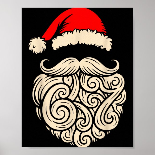 Póster Six Seven Christmas Santa Meme 6 7 Holiday Humor D (Frente)