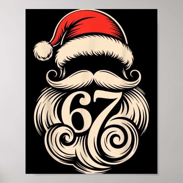 Póster Six Seven Christmas Santa Meme 6 7 Holiday Humor D (Frente)