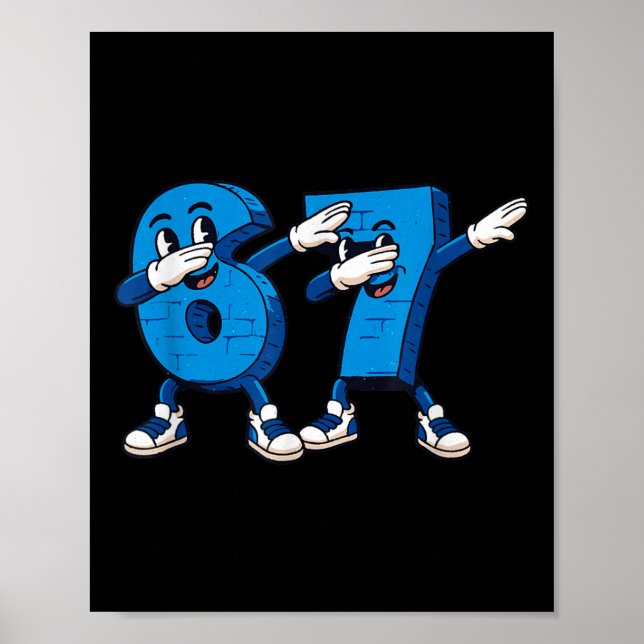 Póster Six Seven Dabbing Cool Meme 67 Funny Dab Number  (Frente)