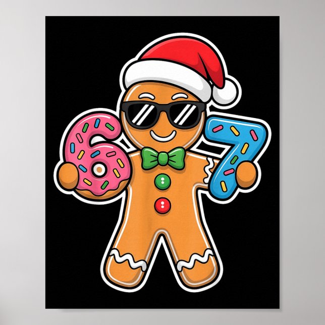 Póster Six Seven Gingerbread 67 Funny Christmas Boys Kids (Frente)