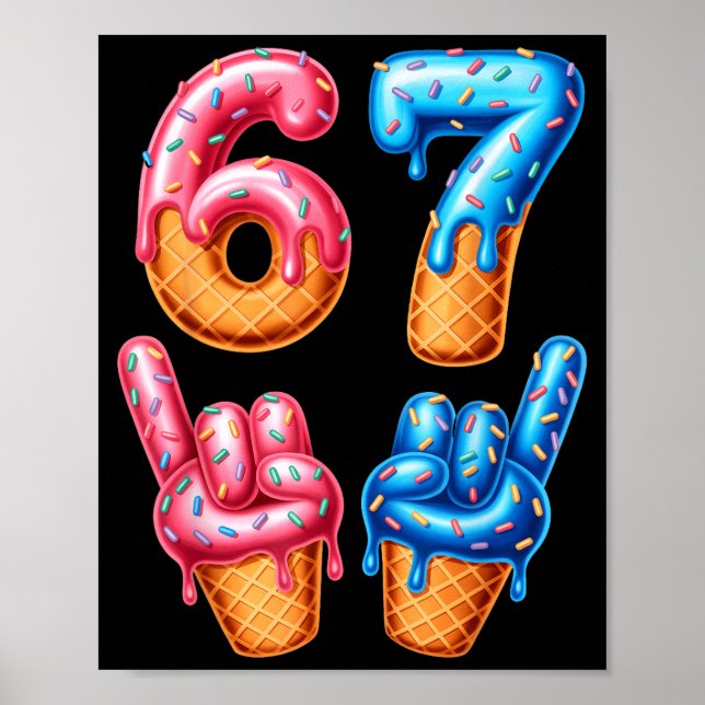 Póster Six Seven Ice Cream Drip 67  (Frente)